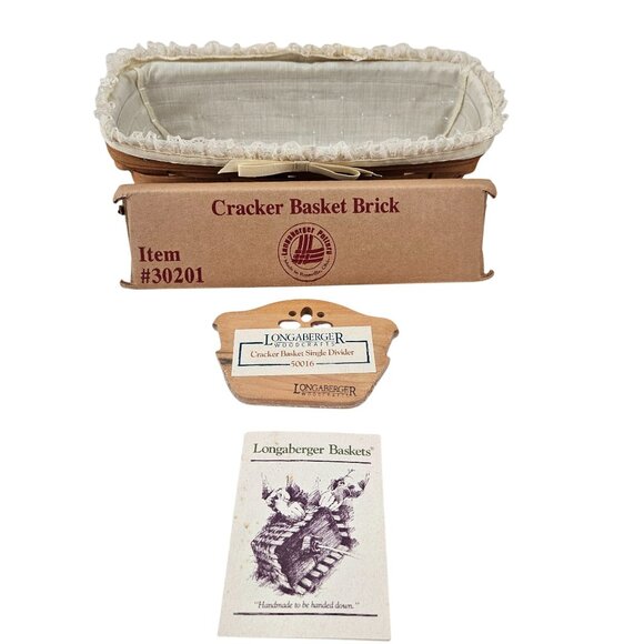 Longaberger Cracker Basket Brick Liner Protector Divider 30201 Vintage - Picture 1 of 11